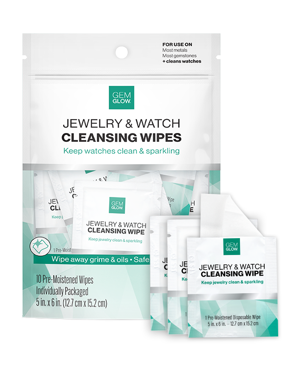 Jewelry & Watch Cleansing Wipes with packaging