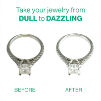 Before and after cleaning diamond ring