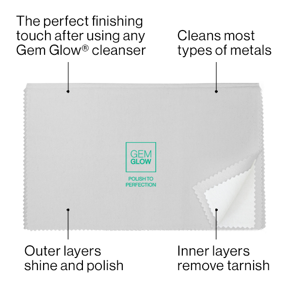 Gem Glow On-The-Go Jewelry Cleaning Kit for All Jewelry Types, Size: Large, White