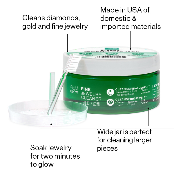 Gentle Jewelry Cleaner Solution | Gold, Silver, Earring, Diamond Ring Fine  & Fashion Jewelry Cleaner | Ammonia Free l 6 oz l Made in the USA
