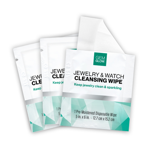Gem Glow Jewelry & Watch Cleansing Wipes for keeping jewelry clean while you are on-the-go